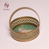 Pichwai Cow Design Round Tray