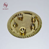 Pure Brass Embossed Pooja Thali