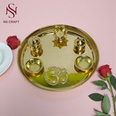 Gold Plated OM Pooja Thali
