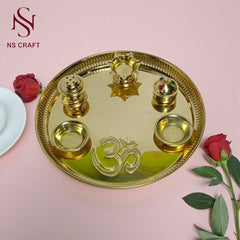 Gold Plated OM Pooja Thali