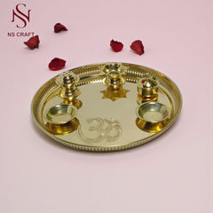 Gold Plated OM Pooja Thali