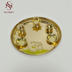 Gold Plated OM Pooja Thali