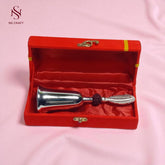 Silver Plated Pooja Bell in Velvet Box