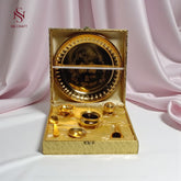 Traditional Pooja Thali Set In Velvet Box