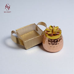 Iron Tray & Copper Jar Set