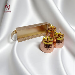 Copper Plated 3 Jar Tray Set – Dry Fruits & Spices"