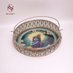 Elegant German Silver Pichwai Tray