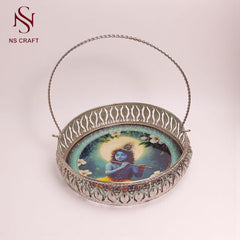 Elegant German Silver Pichwai Tray