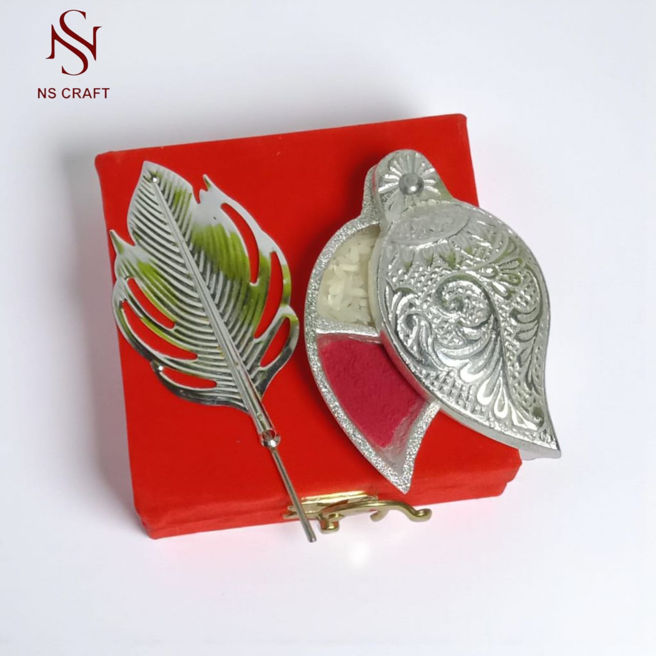 Traditional Kumkum Storage Box  In Velvet Box