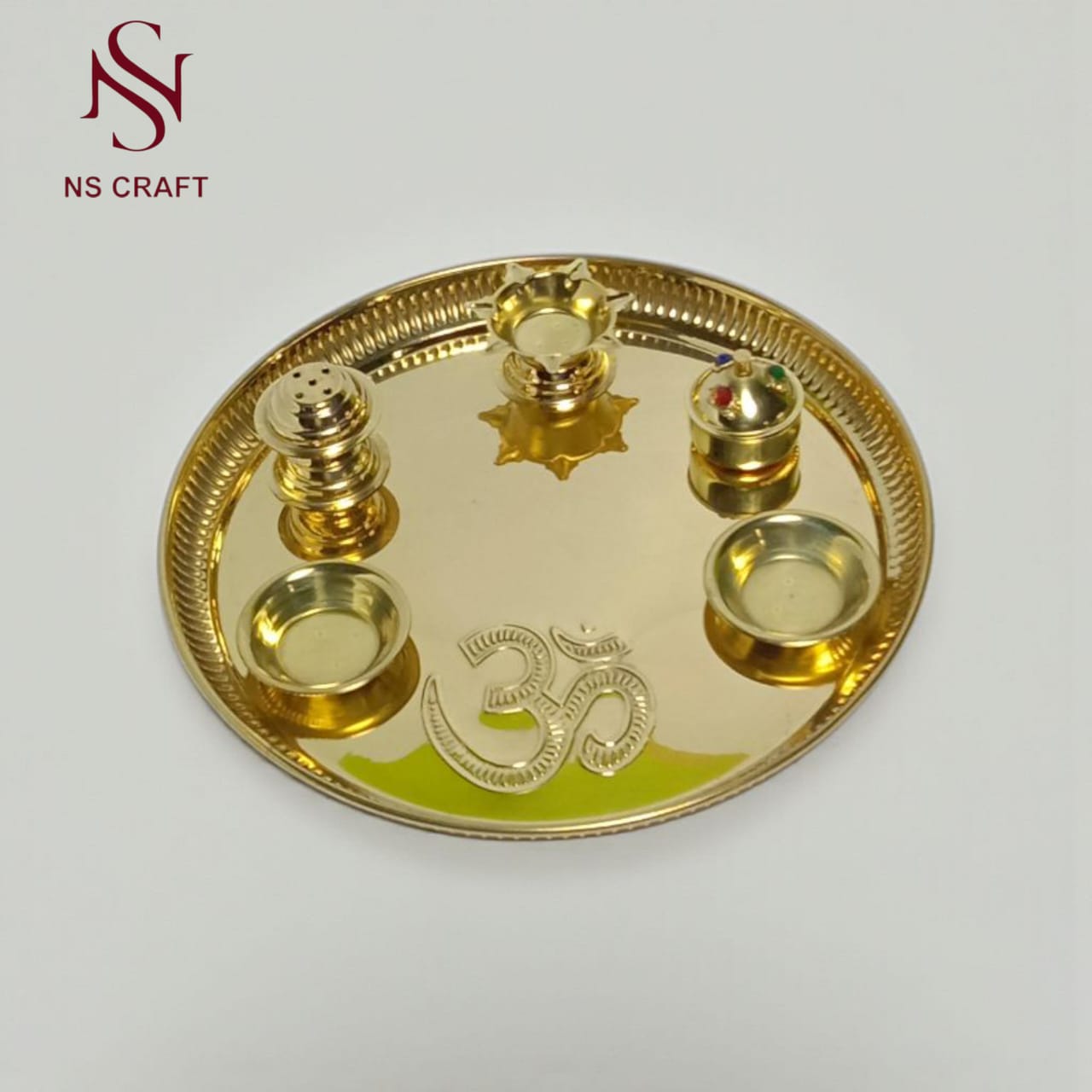 Gold Plated OM Pooja Thali