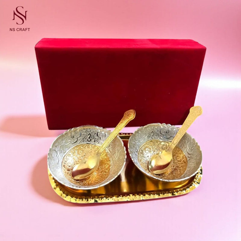 Premium Bowl Tray Gift Set – Red Velvet Box