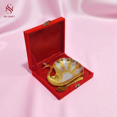 Peacock Dry Fruit Bowl In Velvet Box