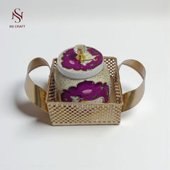 Printed Metal Jar & tray Gift Set