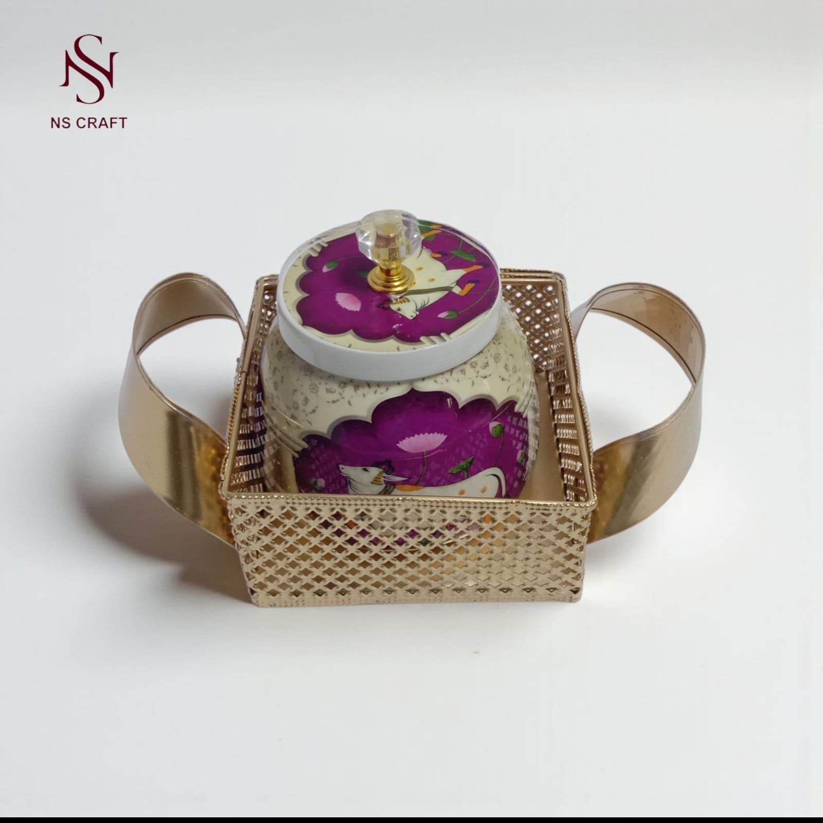 Printed Metal Jar & tray Gift Set