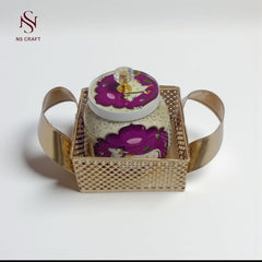 Printed Metal Jar & tray Gift Set