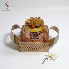 Iron Tray & Copper Jar Set